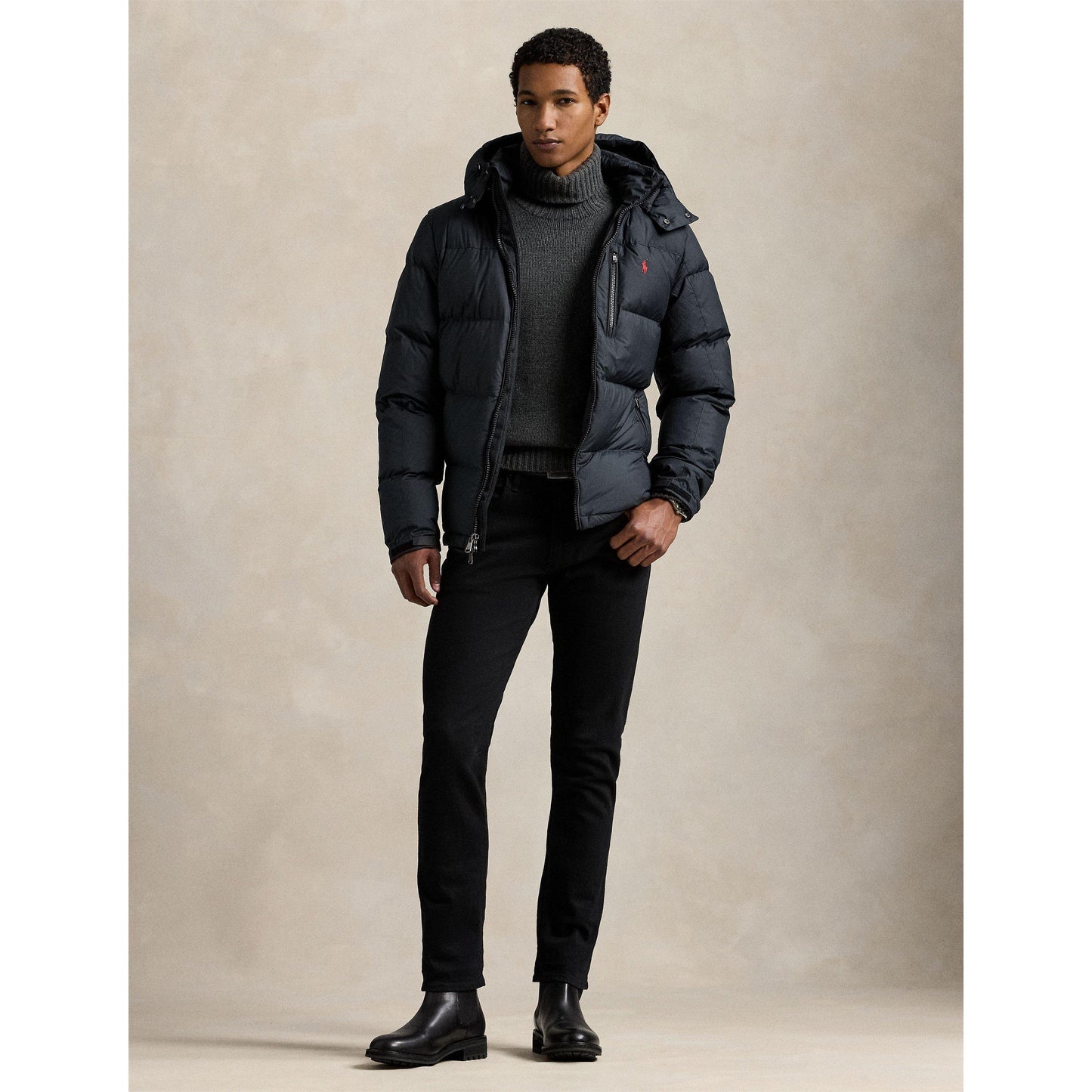 Polo Ralph Lauren Men's El Cap Water Resistant Duck Down Detachable Hood Short Puffer Jacket
