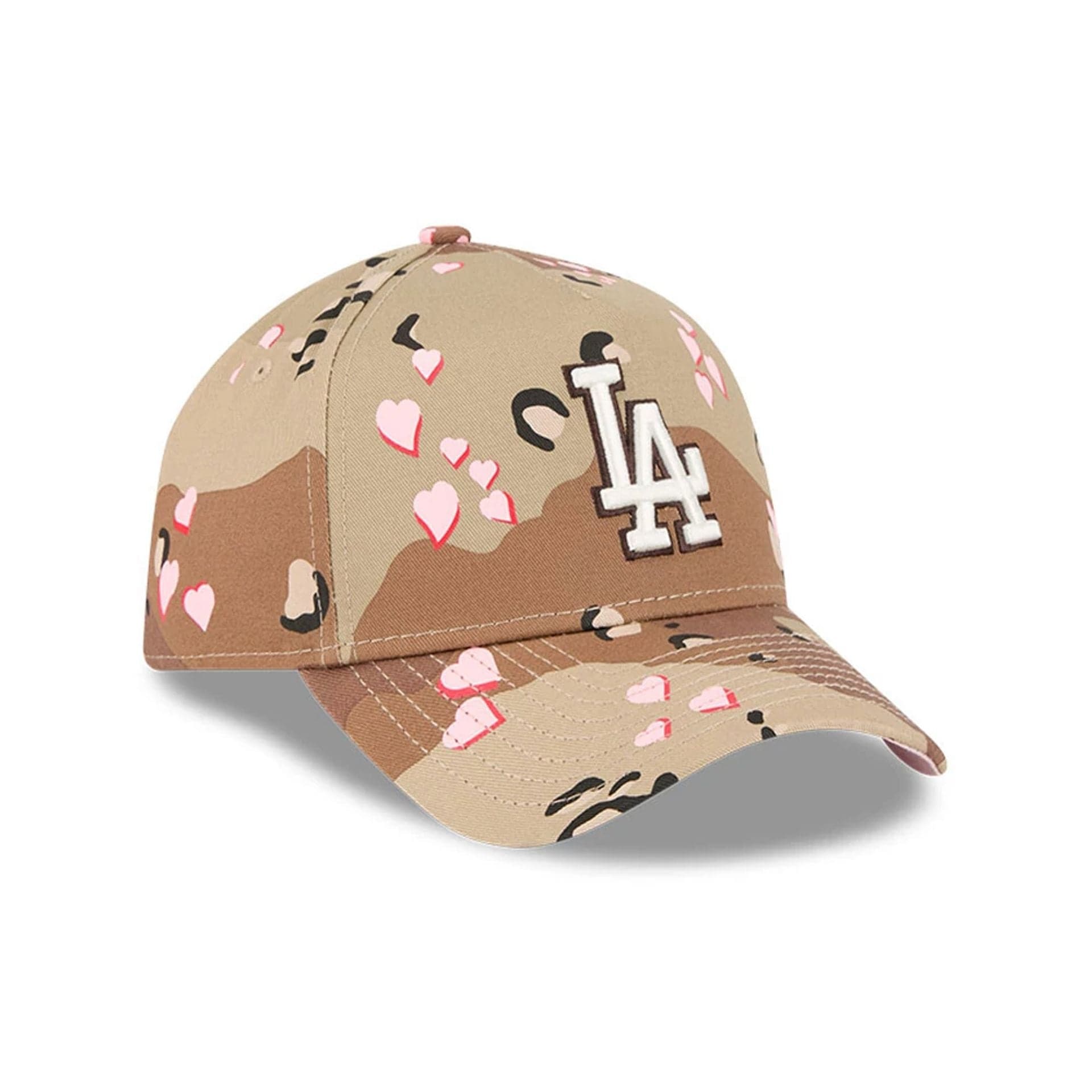 LA Dodgers MLB Camo Hearts Desert Camo 9FORTY A-Frame Adjustable Cap