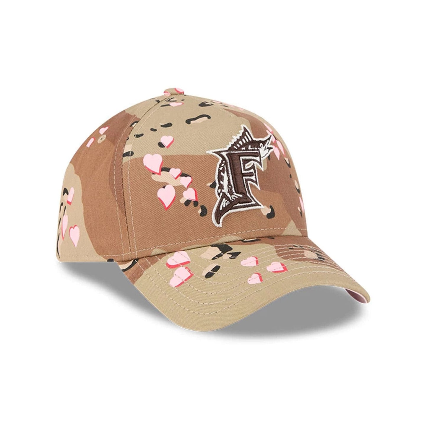Miami Marlins MLB Camo Hearts Desert Camo 9FORTY A-Frame Adjustable Cap