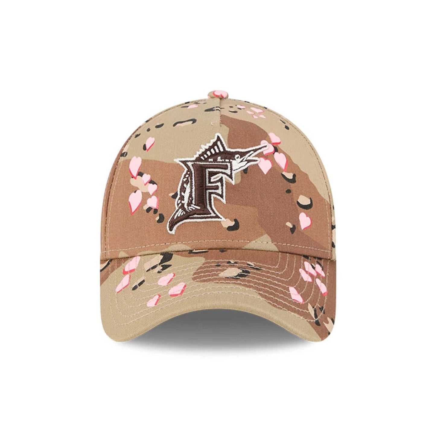 Miami Marlins MLB Camo Hearts Desert Camo 9FORTY A-Frame Adjustable Cap