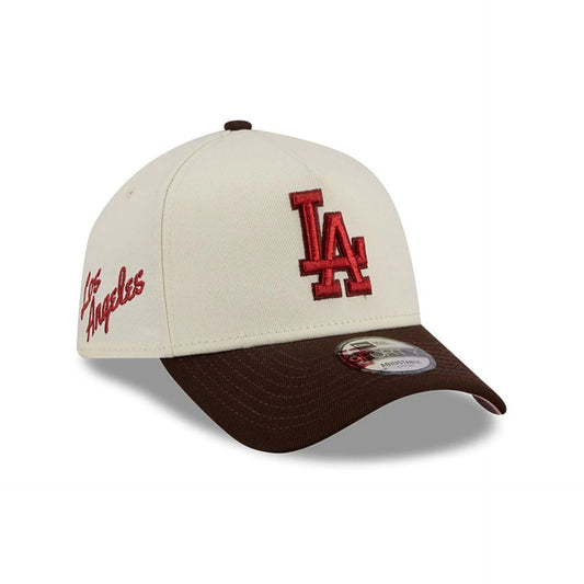 LA Dodgers MLB City Script Cream 9FORTY A-Frame Adjustable Cap