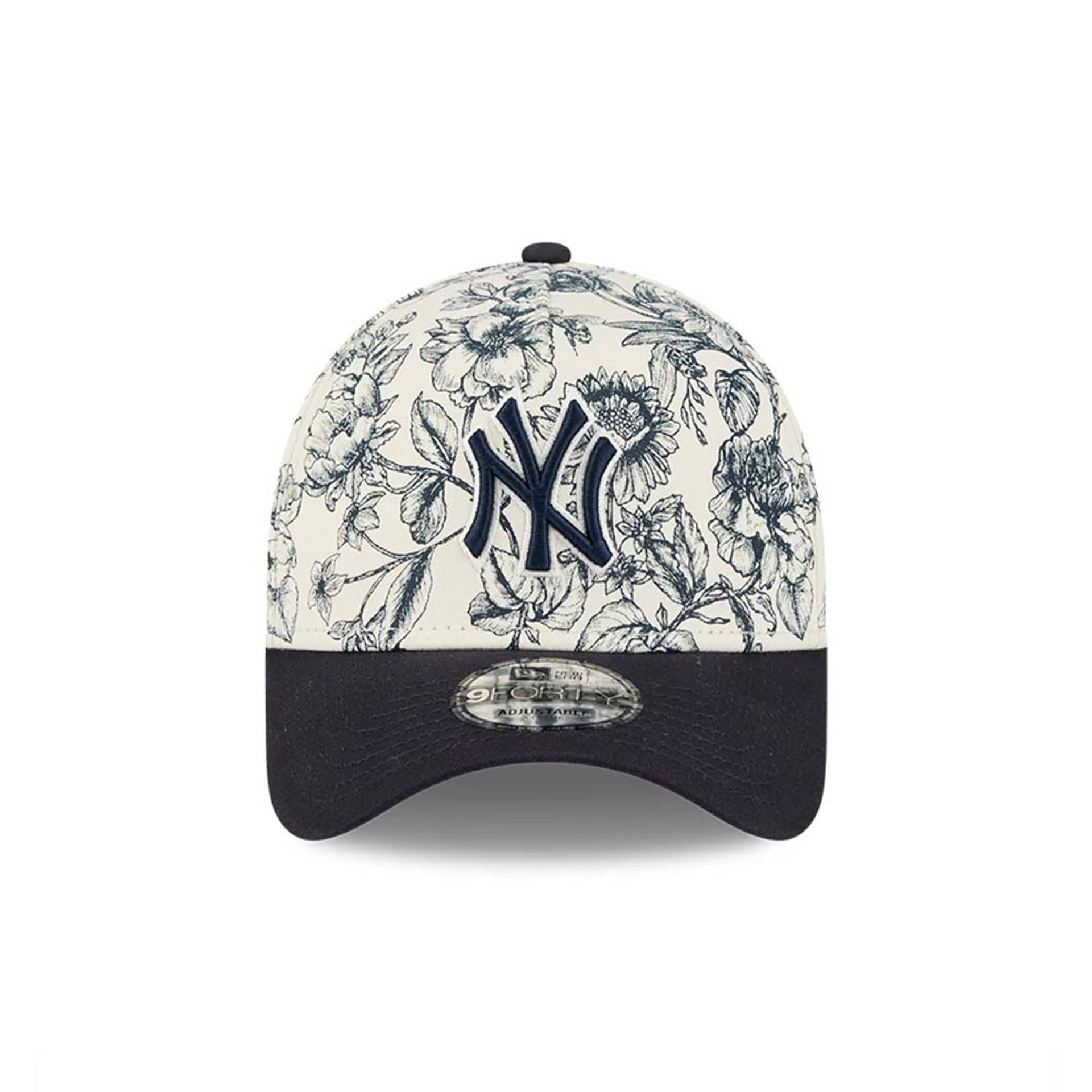 New York Yankees MLB Spring Floral Navy 9FORTY A-Frame Adjustable Cap