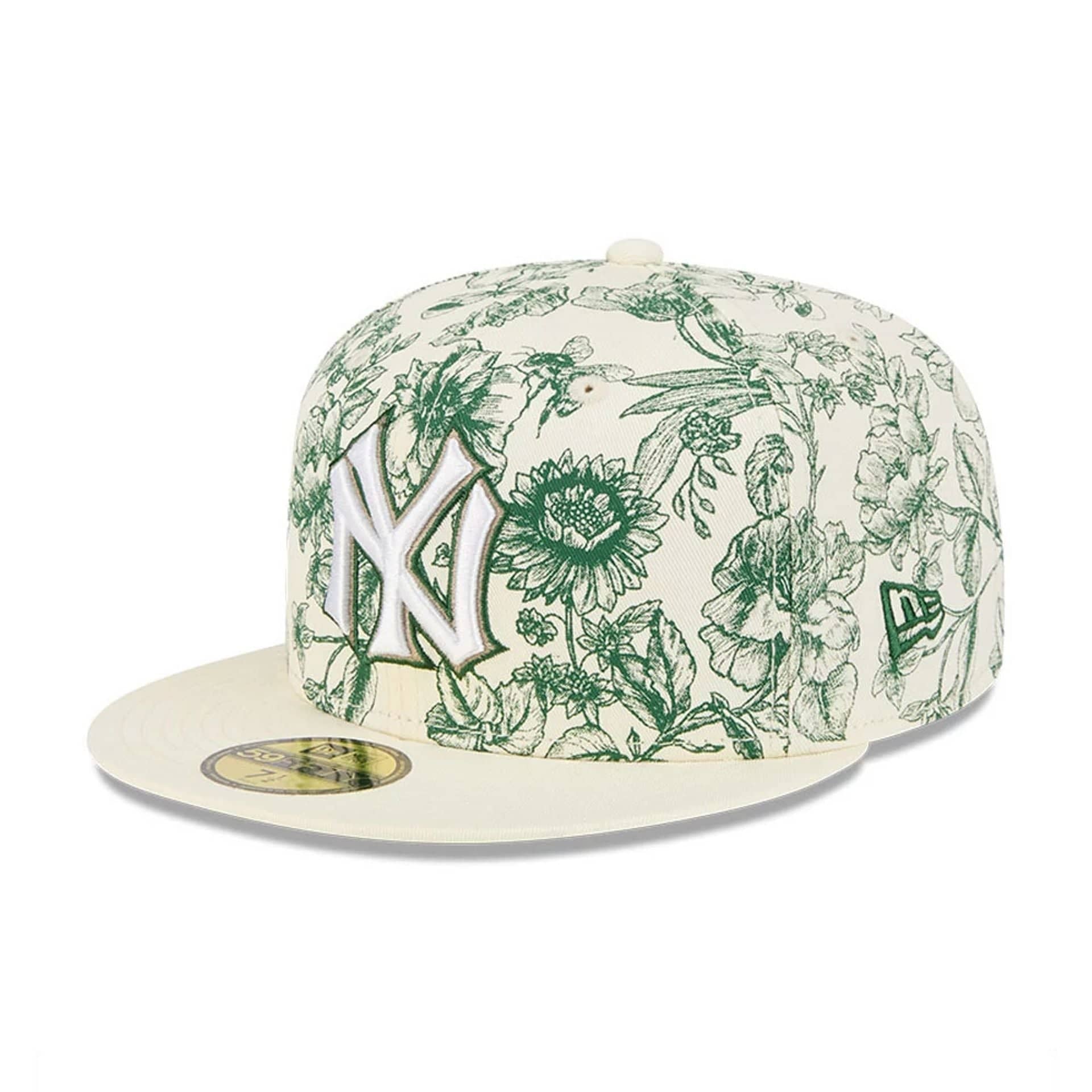 New York Yankees MLB Spring Floral White 59FIFTY Fitted Cap