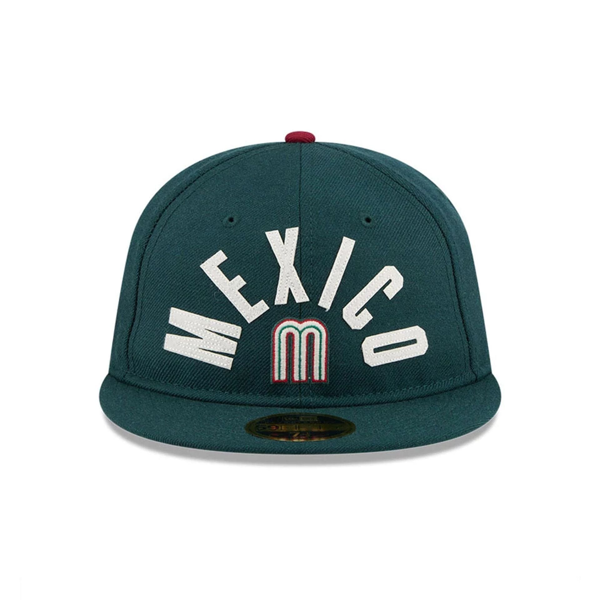 WBC Mexico Classical Script Dark Green Retro Crown 59FIFTY Fitted Cap