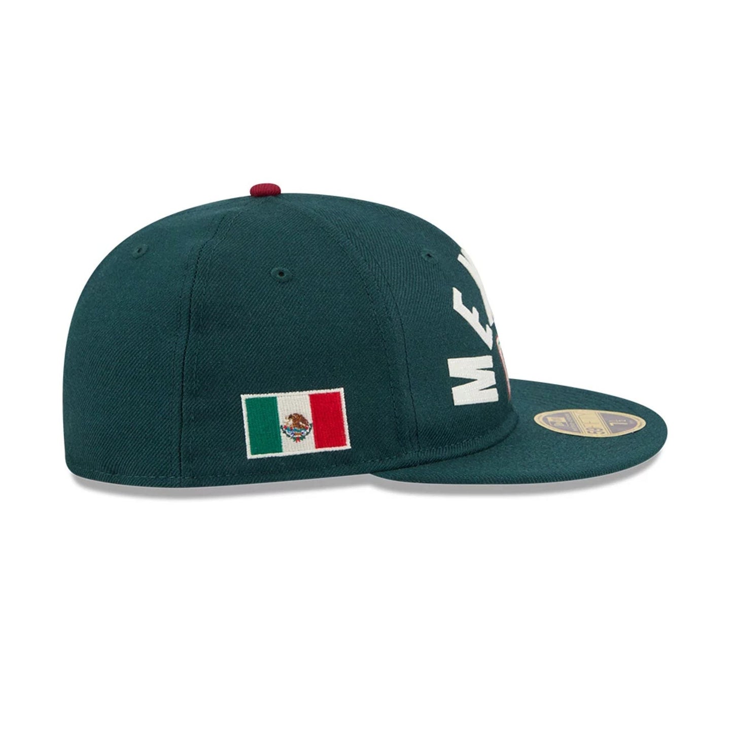 WBC Mexico Classical Script Dark Green Retro Crown 59FIFTY Fitted Cap