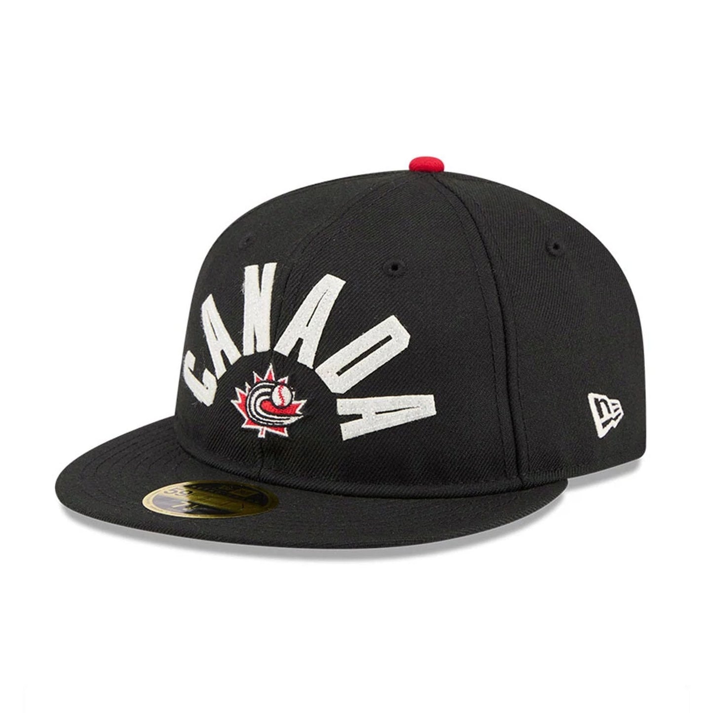 WBC Canada Classical Script Black Retro Crown 59FIFTY Fitted Cap