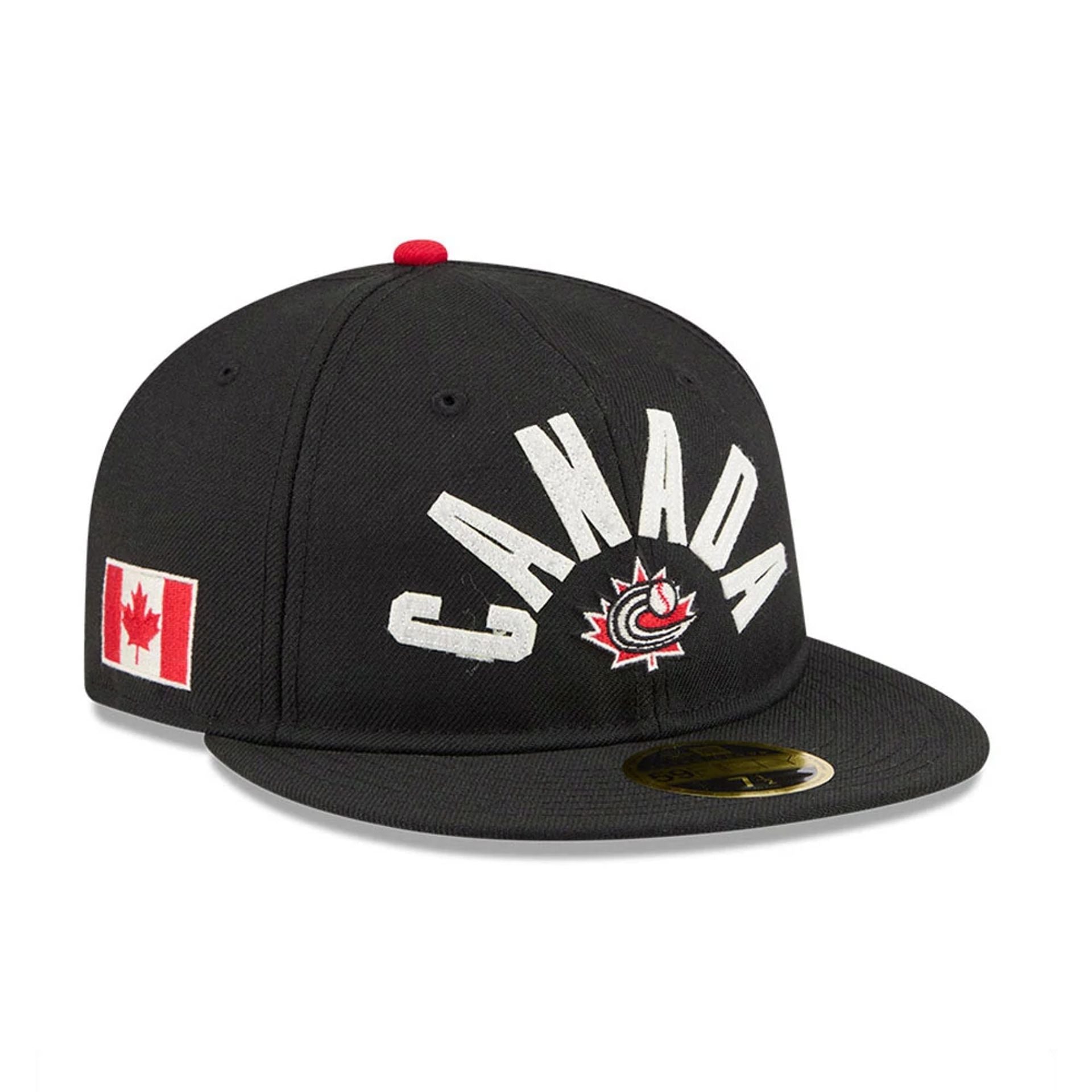 WBC Canada Classical Script Black Retro Crown 59FIFTY Fitted Cap