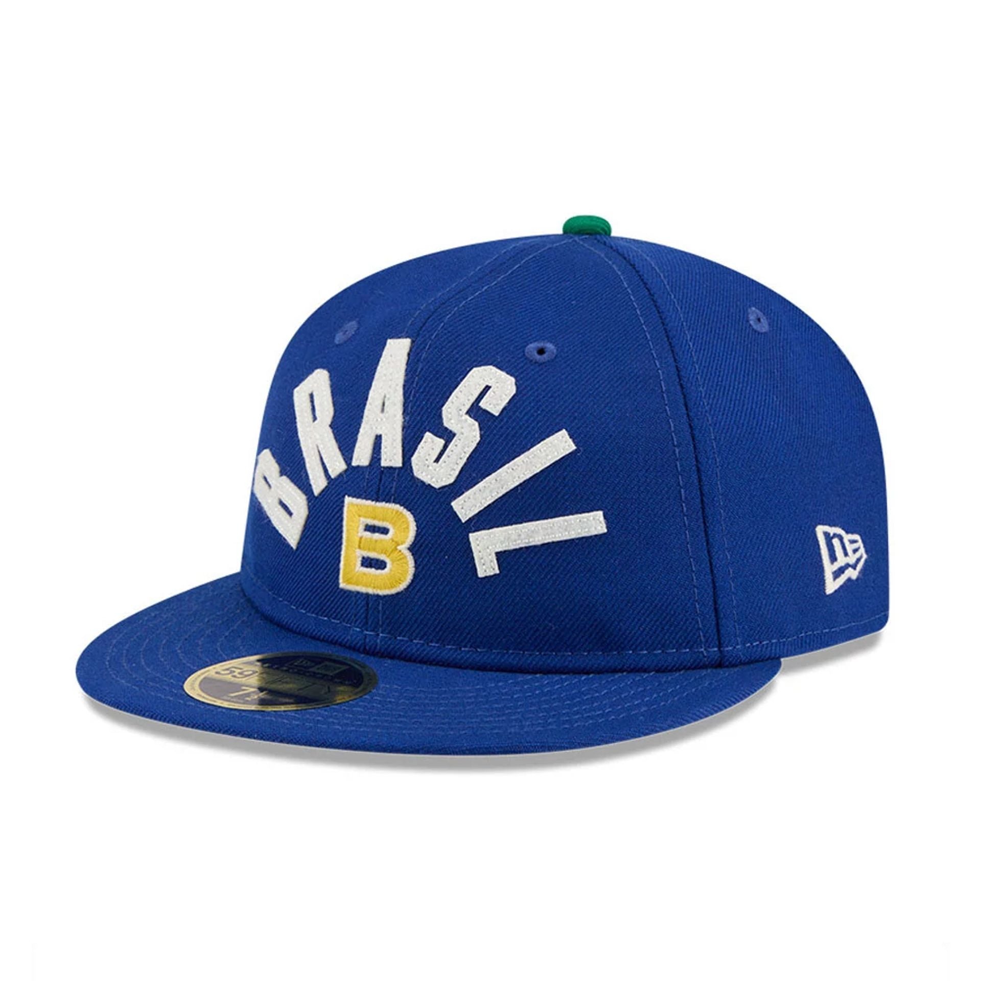 WBC Brazil Classical Script Blue Retro Crown 59FIFTY Fitted Cap