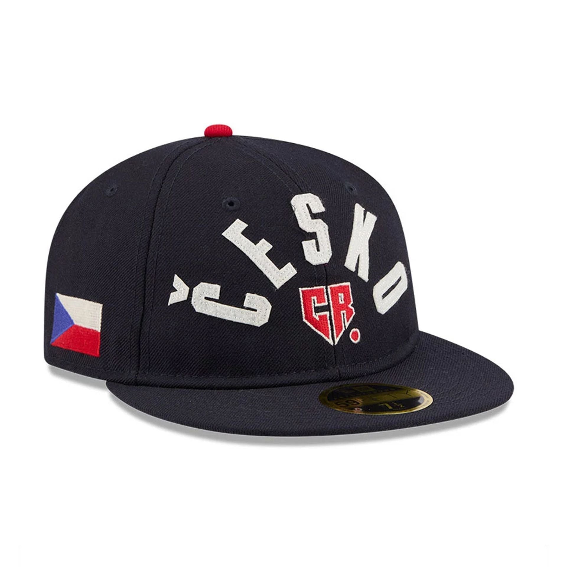 WBC Czech Republic Classical Script Navy Retro Crown 59FIFTY Fitted Cap