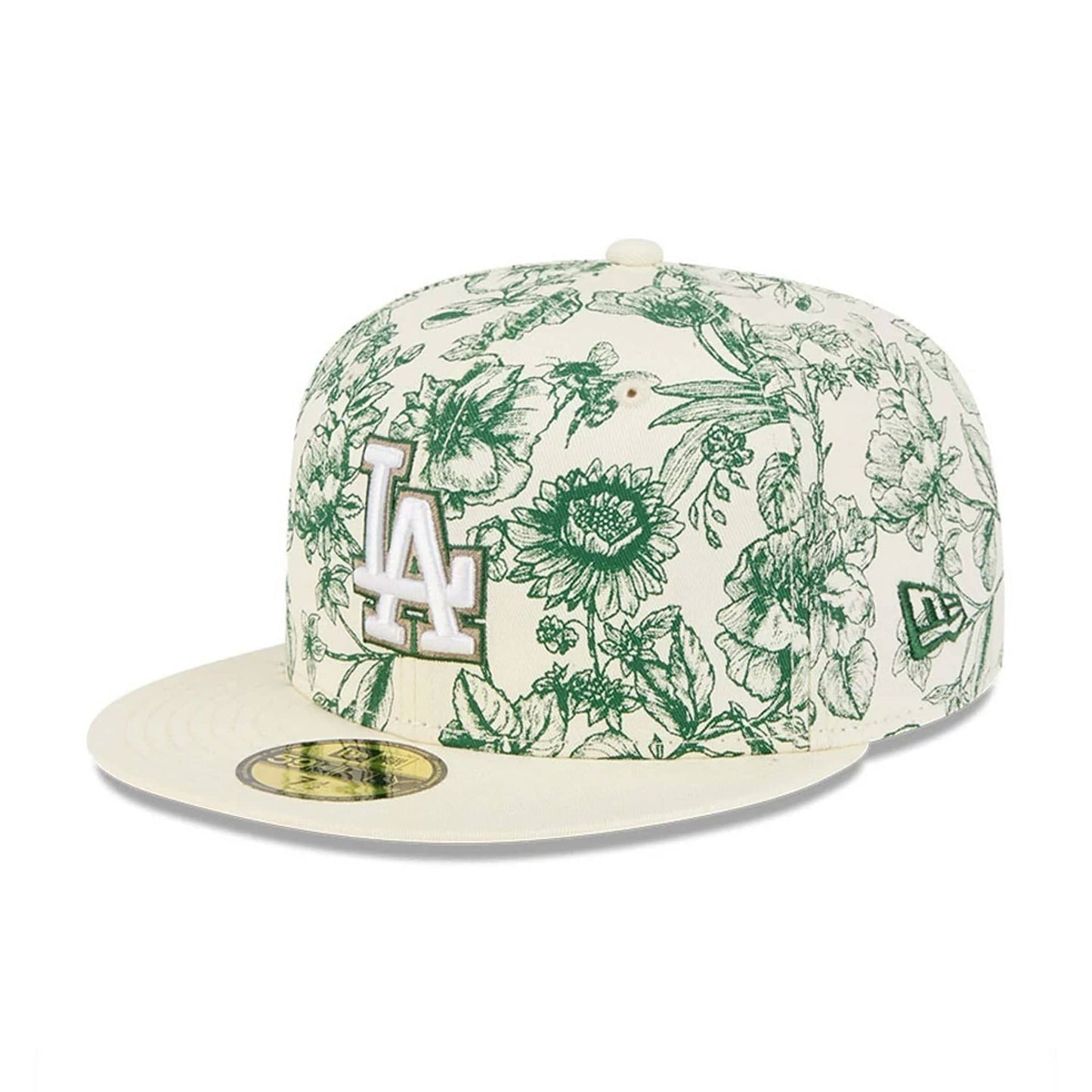 LA Dodgers MLB Spring Floral White 59FIFTY Fitted Cap