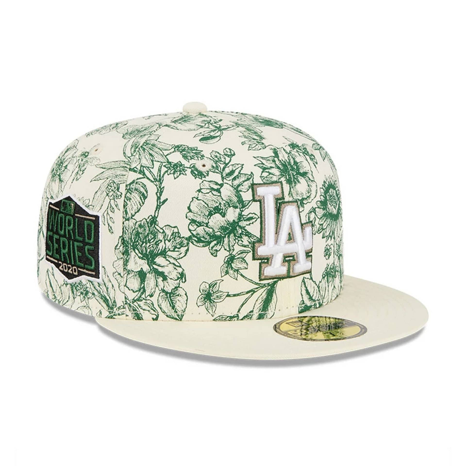 LA Dodgers MLB Spring Floral White 59FIFTY Fitted Cap