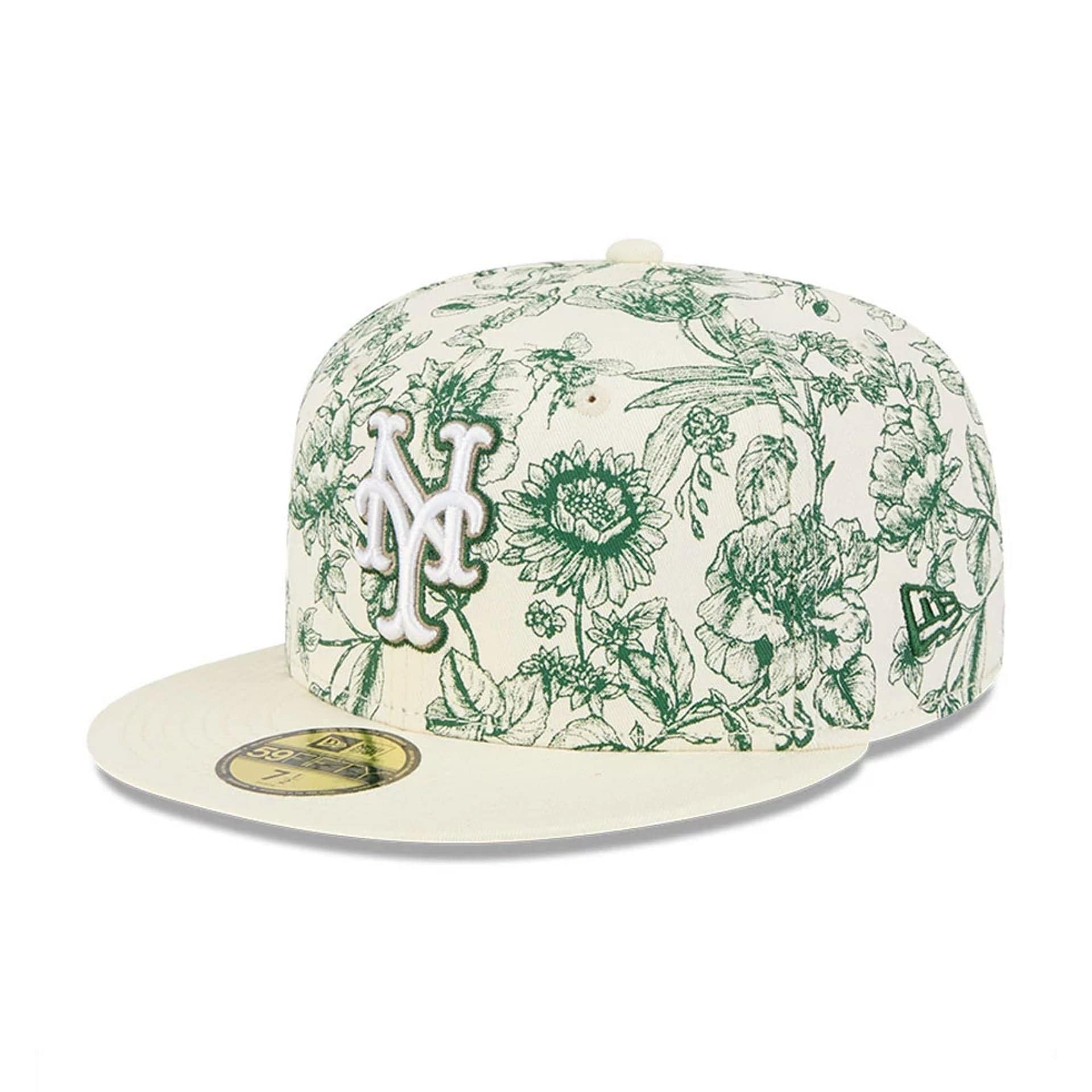 New York Mets MLB Spring Floral White 59FIFTY Fitted Cap
