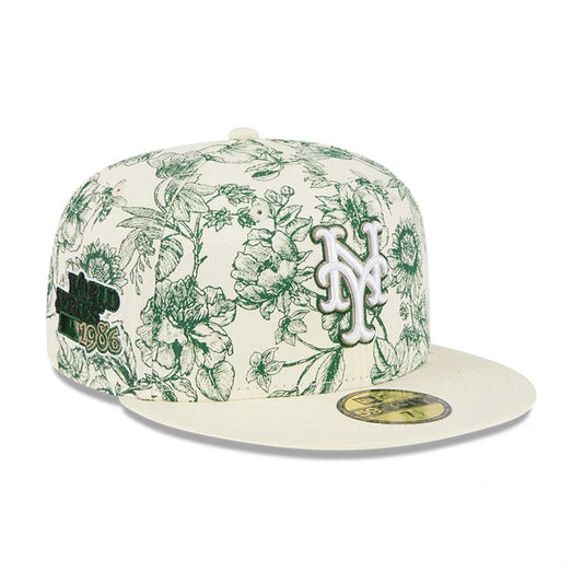New York Mets MLB Spring Floral White 59FIFTY Fitted Cap