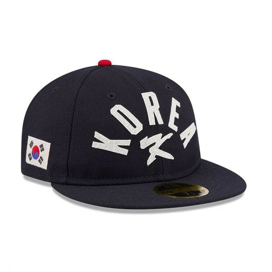 WBC Korea Classical Script Blue Retro Crown 59FIFTY Fitted Cap