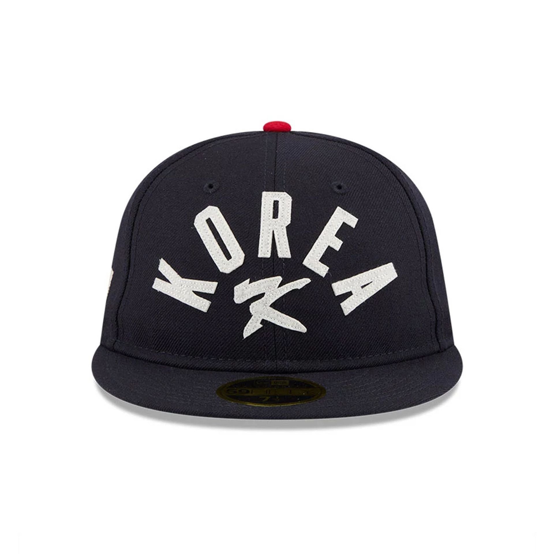 WBC Korea Classical Script Blue Retro Crown 59FIFTY Fitted Cap