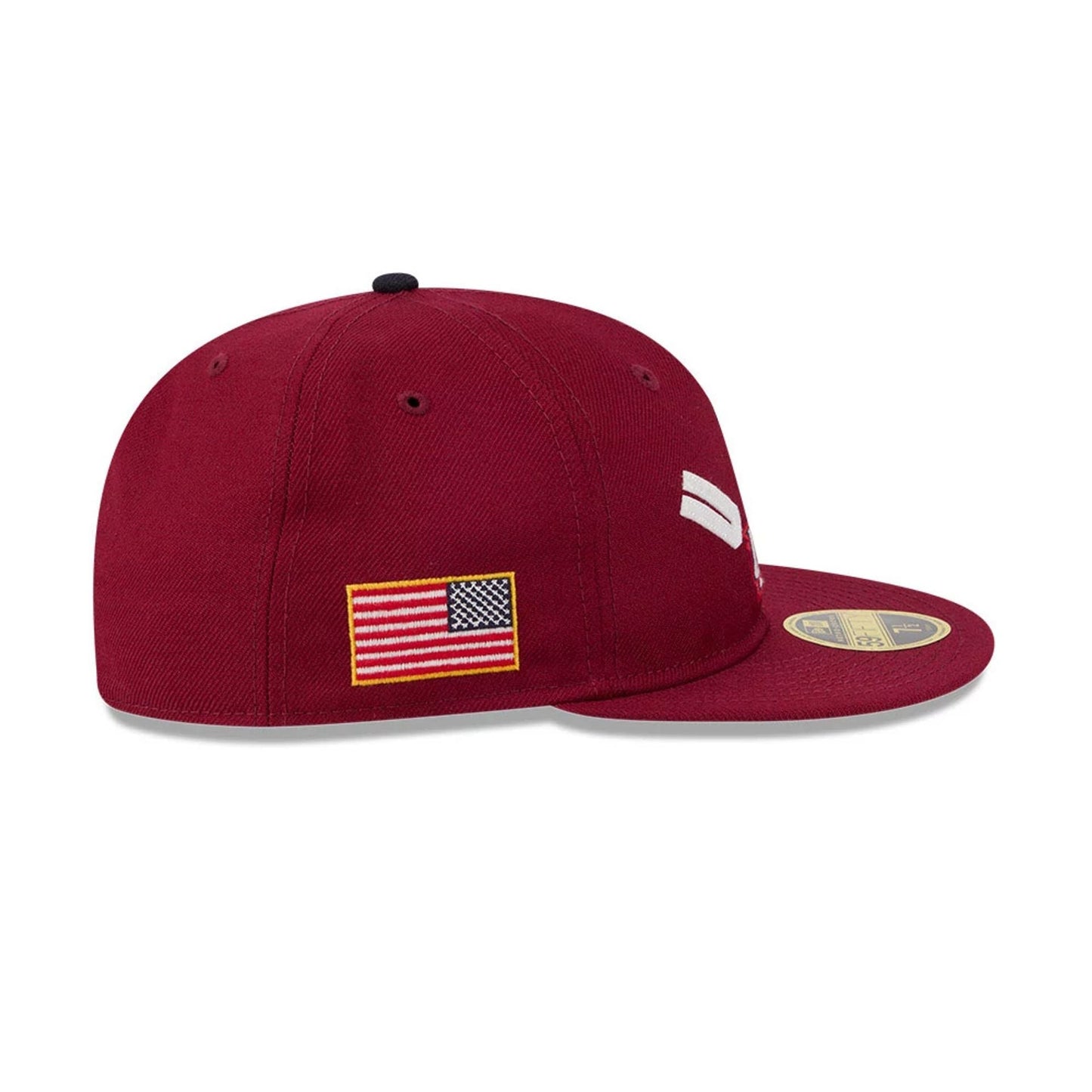 WBC USA Classical Script Dark Red Retro Crown 59FIFTY Fitted Cap
