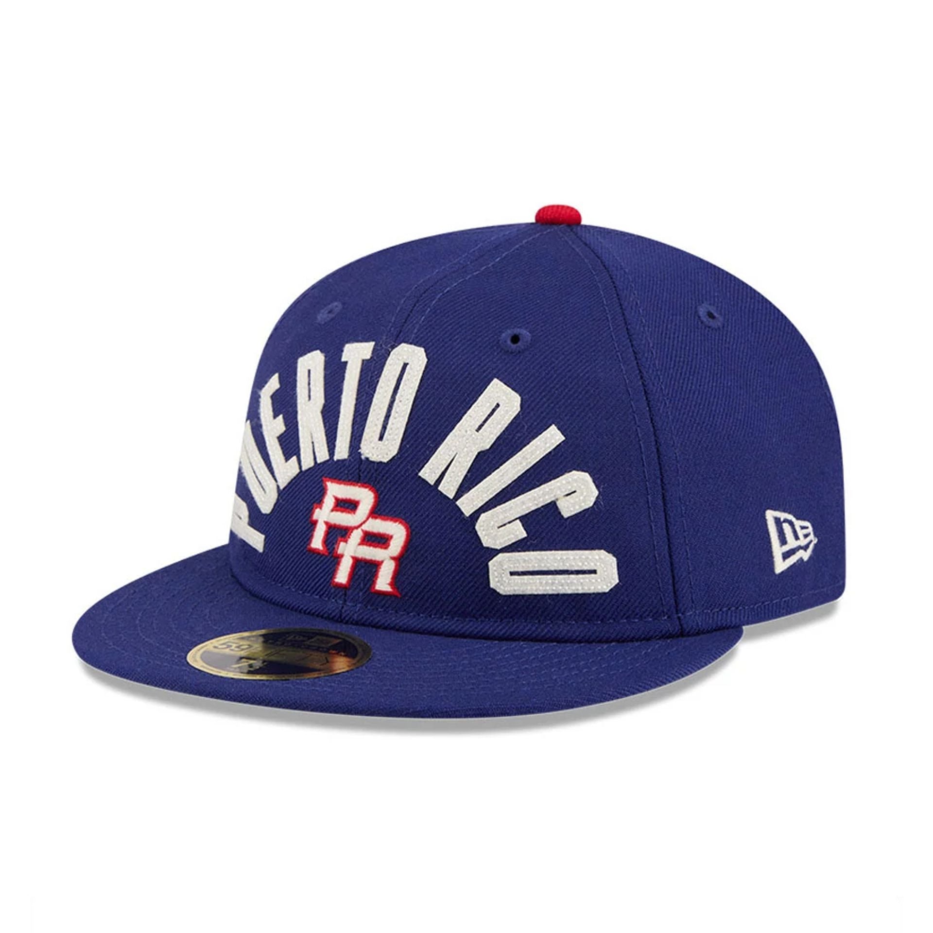WBC Puerto Rico Classical Script Blue Retro Crown 59FIFTY Fitted Cap