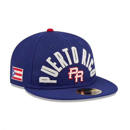 WBC Puerto Rico Classical Script Blue Retro Crown 59FIFTY Fitted Cap