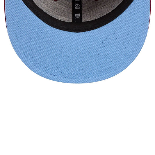 WBC Venezuela Classical Script Dark Red Retro Crown 59FIFTY Fitted Cap