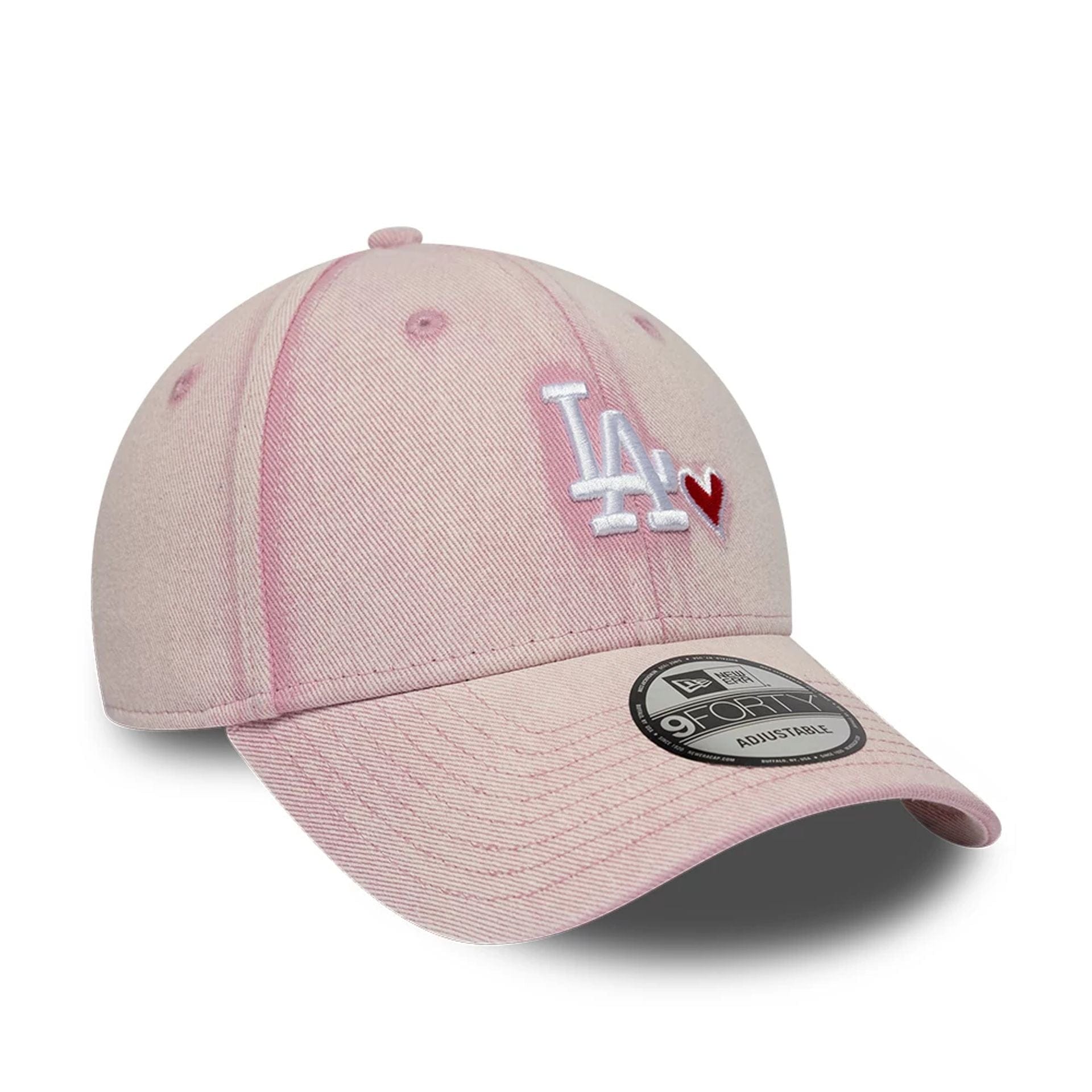 LA Dodgers MLB Washed Denim Pastel Pink 9FORTY Adjustable Cap