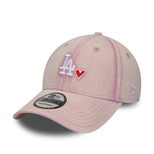 LA Dodgers MLB Washed Denim Pastel Pink 9FORTY Adjustable Cap