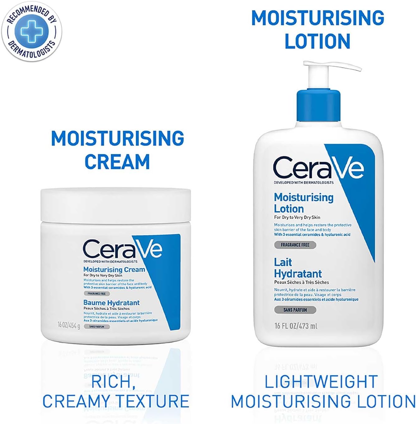 CeraVe Moisturising Lotion, Daily Face & Body Moisturiser, With 3 essential ceramides & hyaluronic acid, For dry to very dry skin, 473 ml/16 oz - Interactive Group