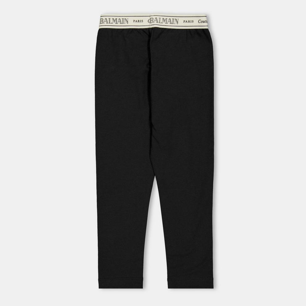 Balmain Kids' Logo Stretchy Leggings