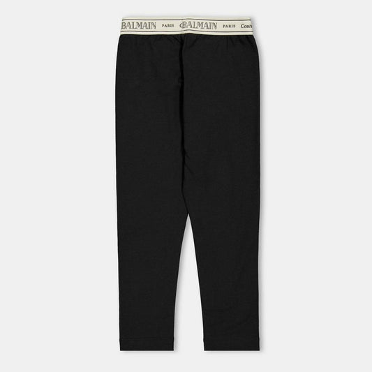 Balmain Kids' Logo Stretchy Leggings