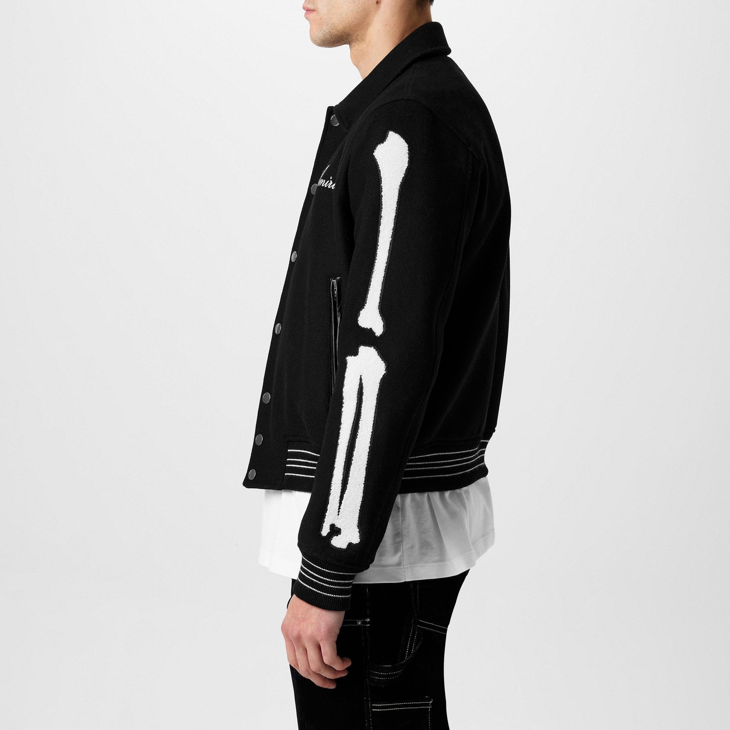 Amiri Men's Bones Wool Long Sleeve Varsity Jacket