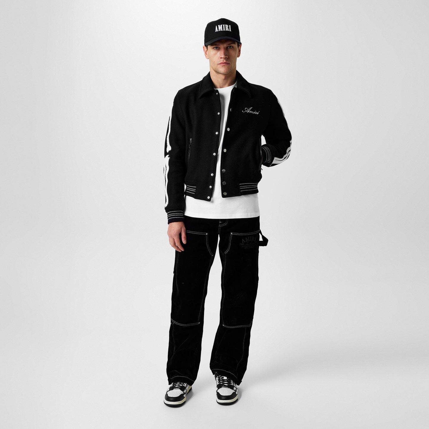 Amiri Men's Bones Wool Long Sleeve Varsity Jacket