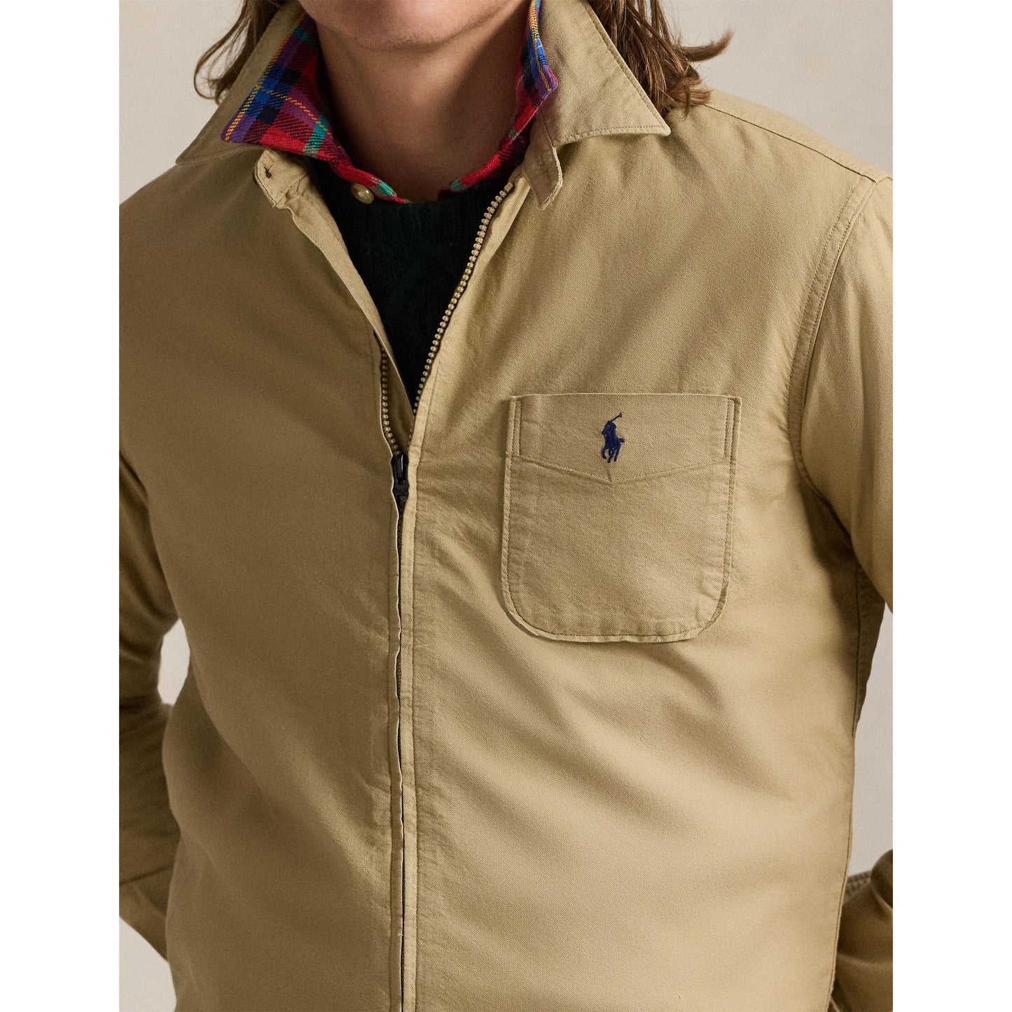 Polo Ralph Lauren Men's Garment Dye Cotton Long Sleeve Full Zip Overshirt