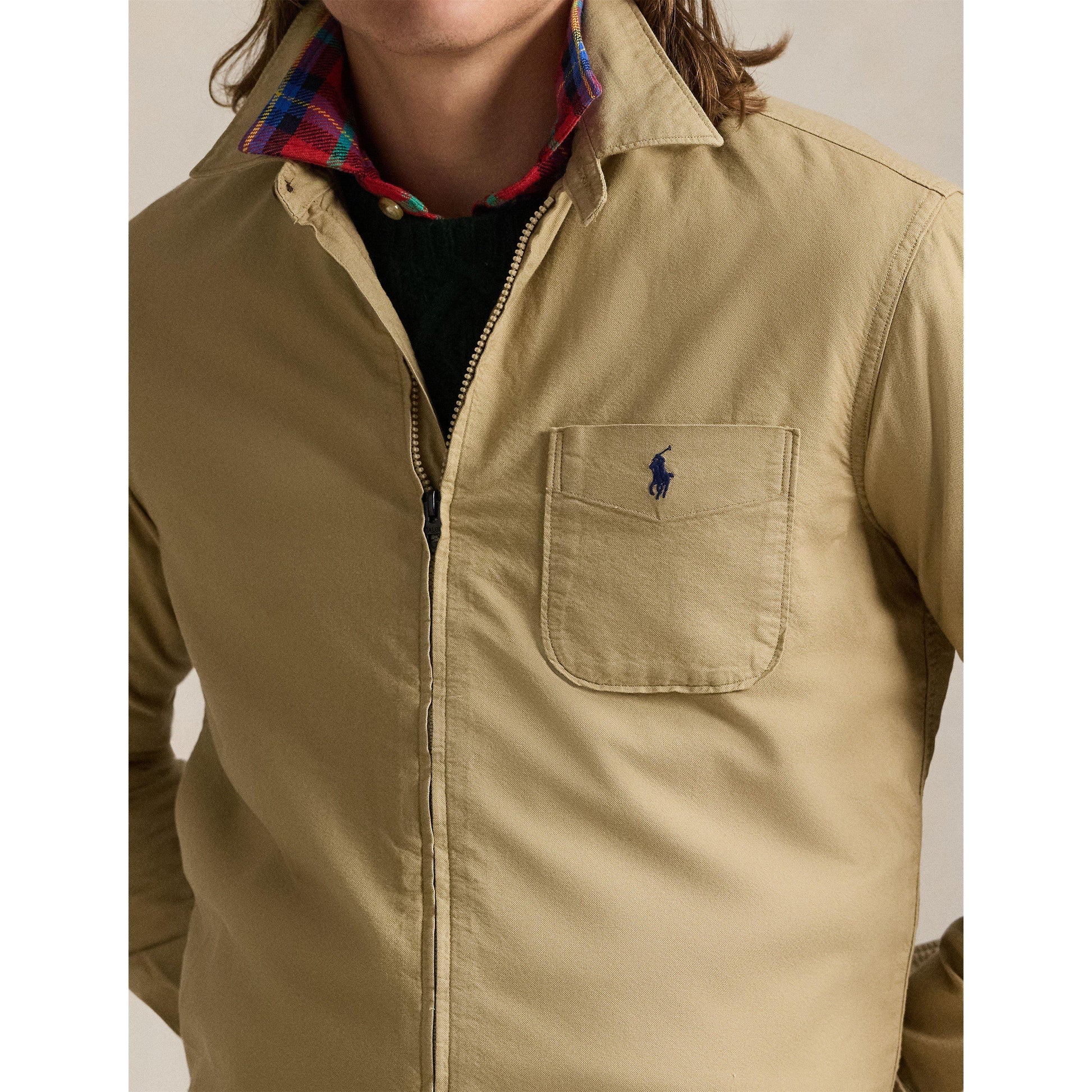 Polo Ralph Lauren Men's Garment Dye Cotton Long Sleeve Full Zip Overshirt