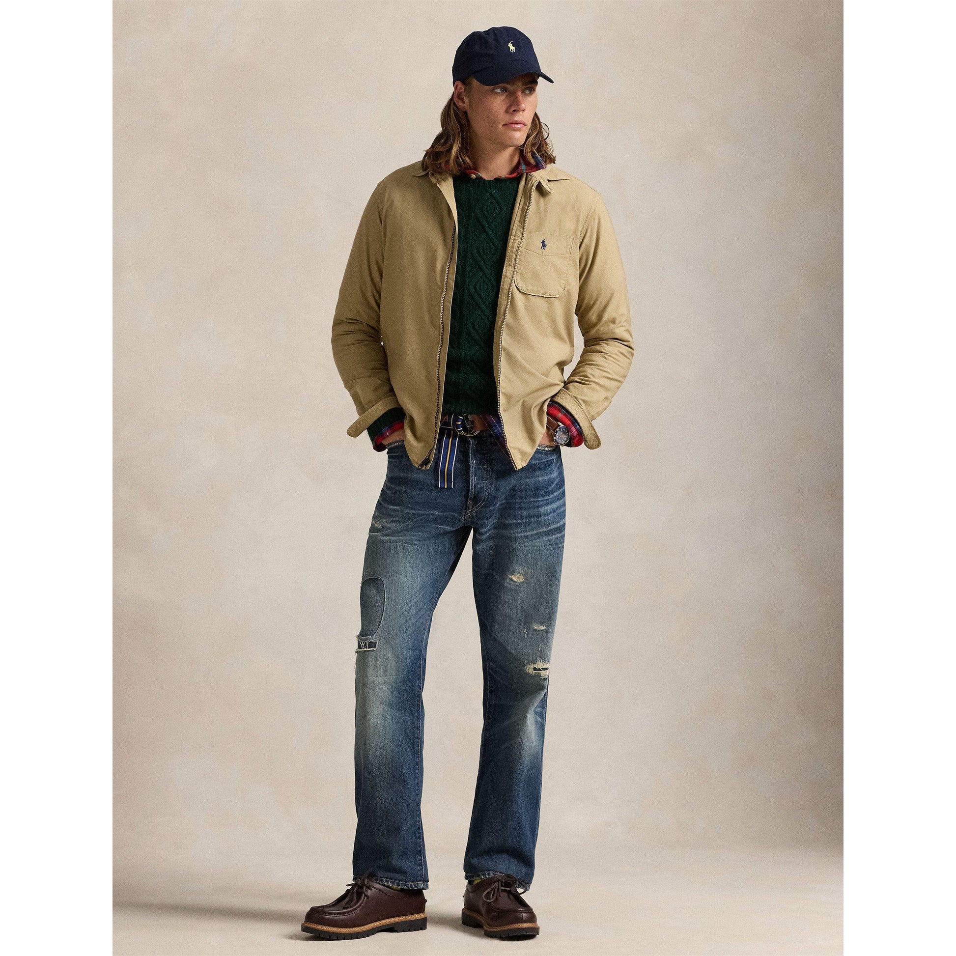 Polo Ralph Lauren Men's Garment Dye Cotton Long Sleeve Full Zip Overshirt