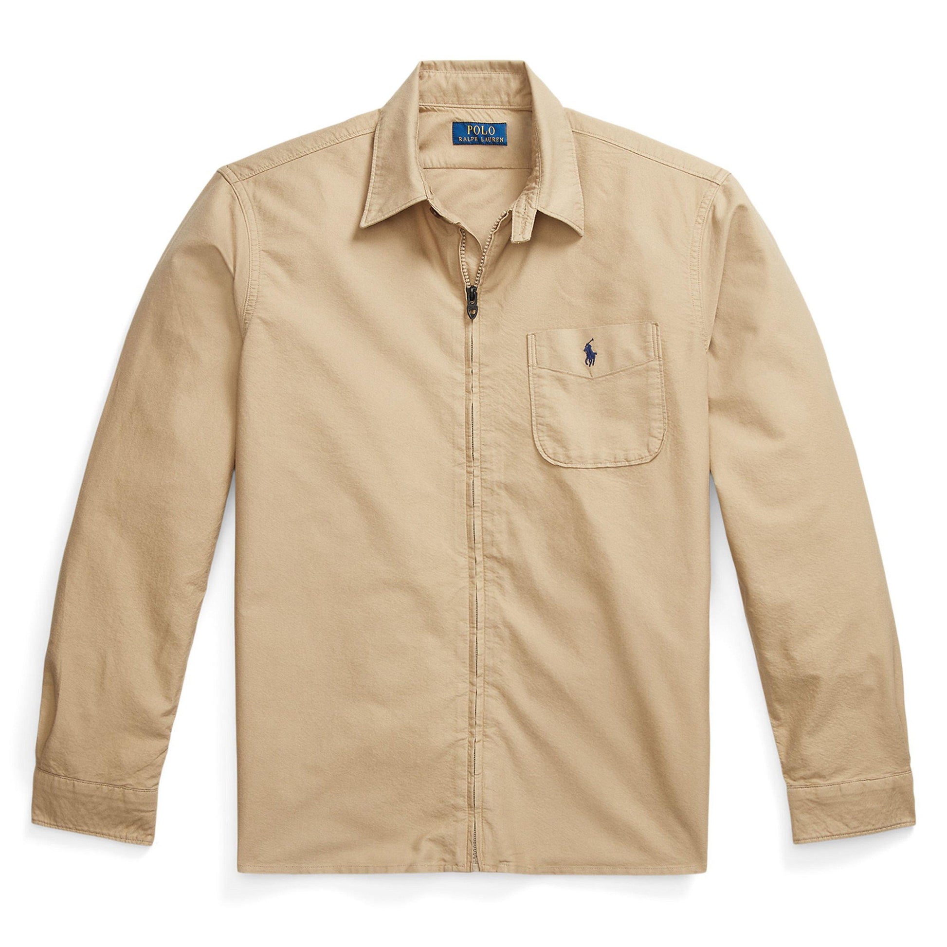 Polo Ralph Lauren Men's Garment Dye Cotton Long Sleeve Full Zip Overshirt