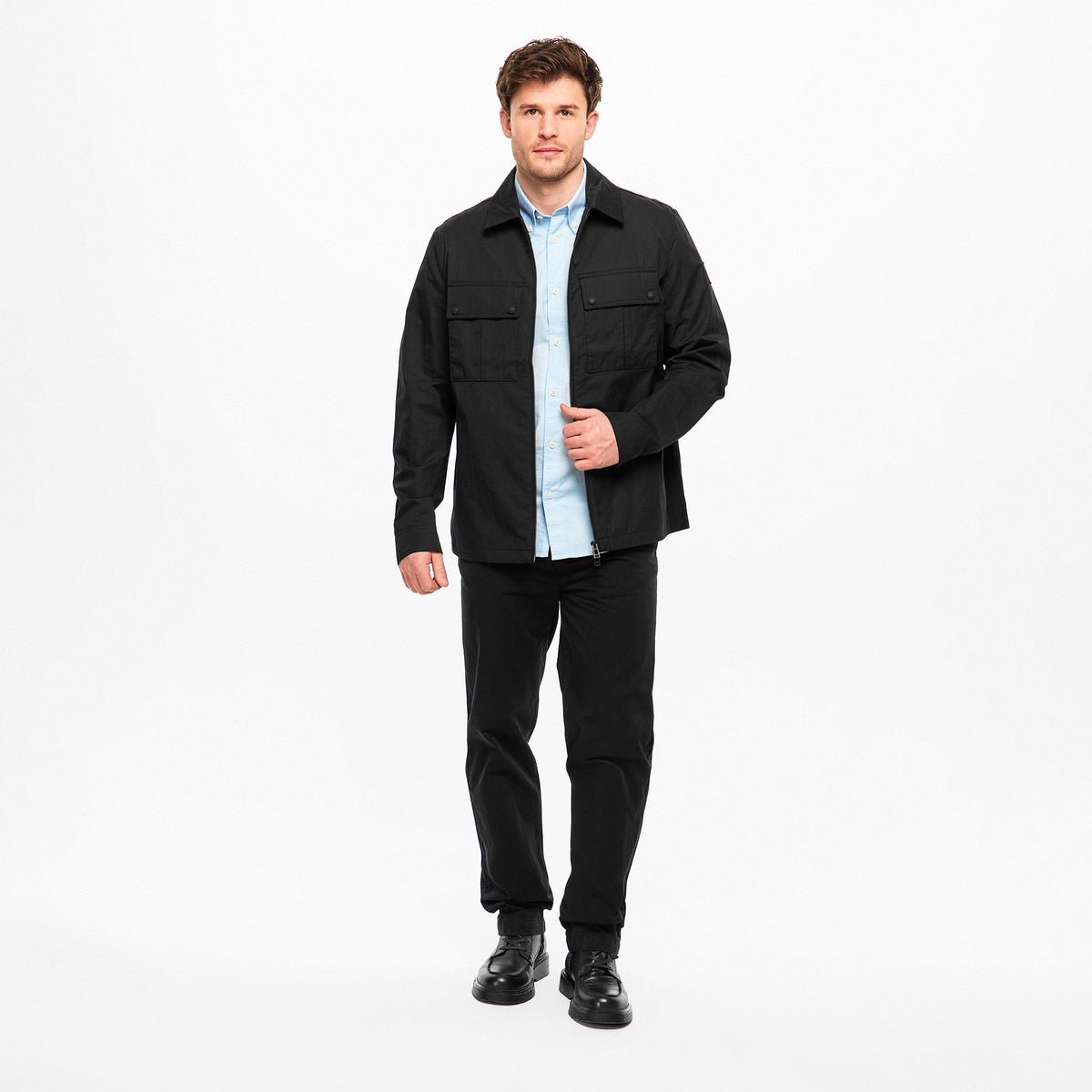 Belstaff Men's Stride Zip Collar Long Sleeve Overshirt