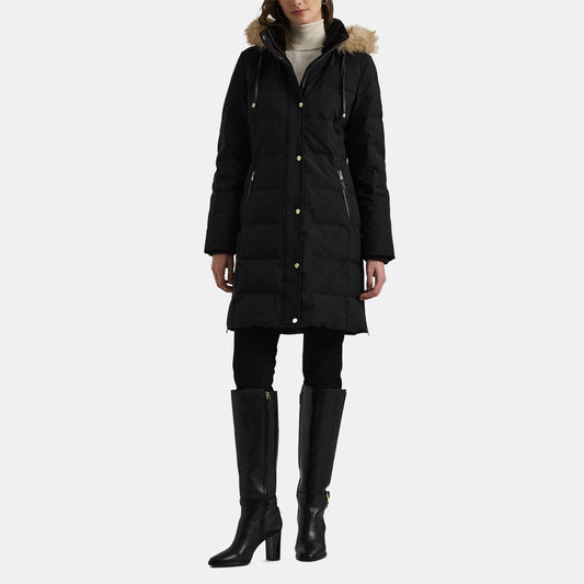 Women's Faux Fur Duck Down Short Puffer Jacket