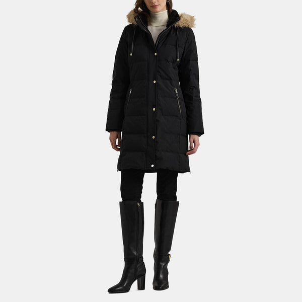 Women's Faux Fur Duck Down Short Puffer Jacket