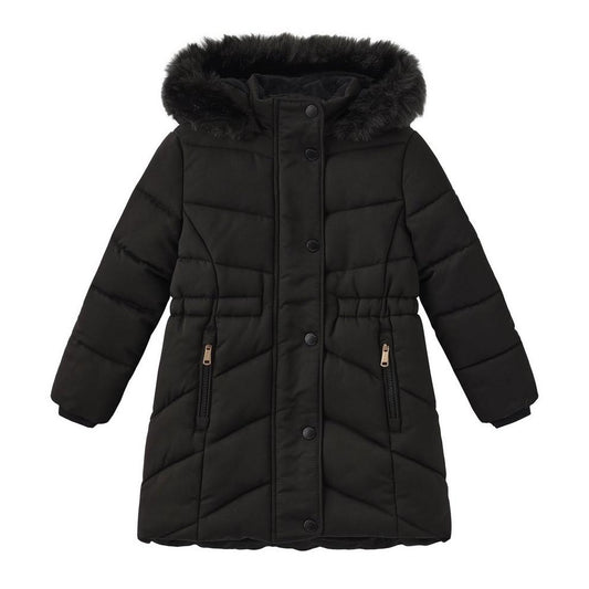 Faux Fur Hooded Long Sleeve Parka