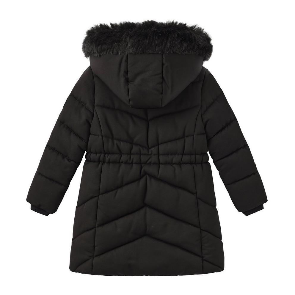 Faux Fur Hooded Long Sleeve Parka