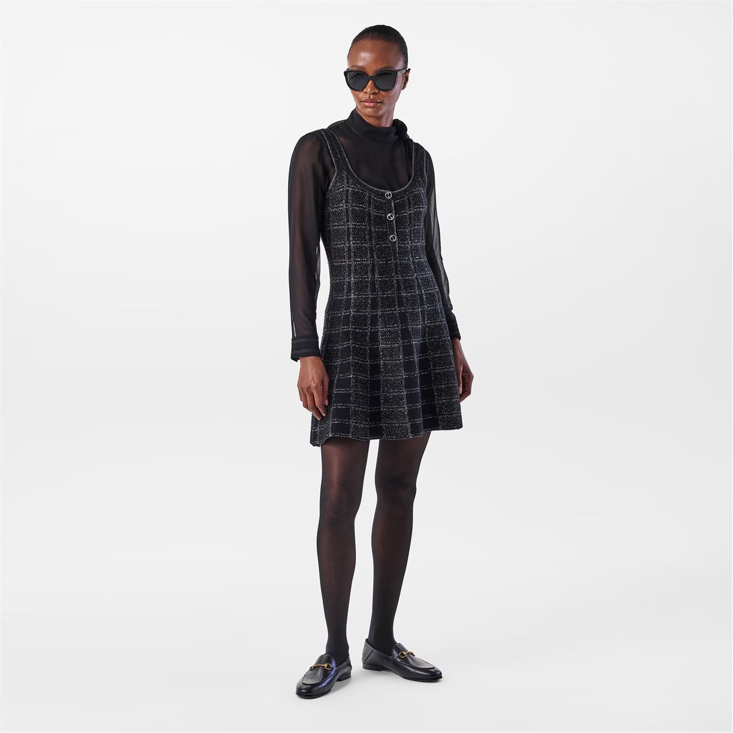 GUCCI Lamé Button Dress