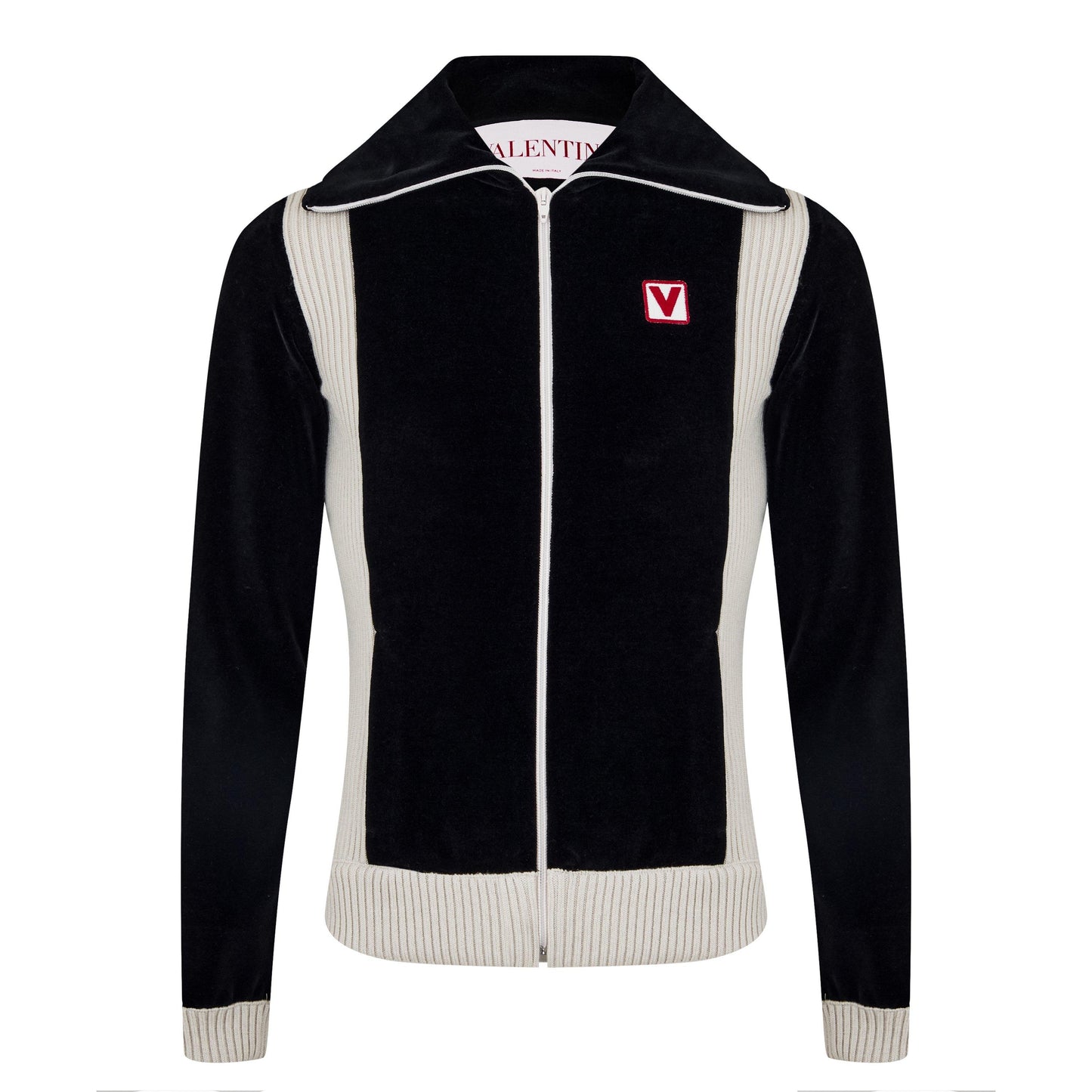 Valentino Men's Chez High-Neck Chenille Cotton Long Sleeve Softshell Jacket