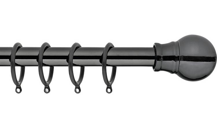 Argos Home Black Extendable Curtain Pole - 110cm - 300cm