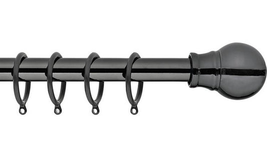 Argos Home Black Extendable Curtain Pole - 110cm - 300cm