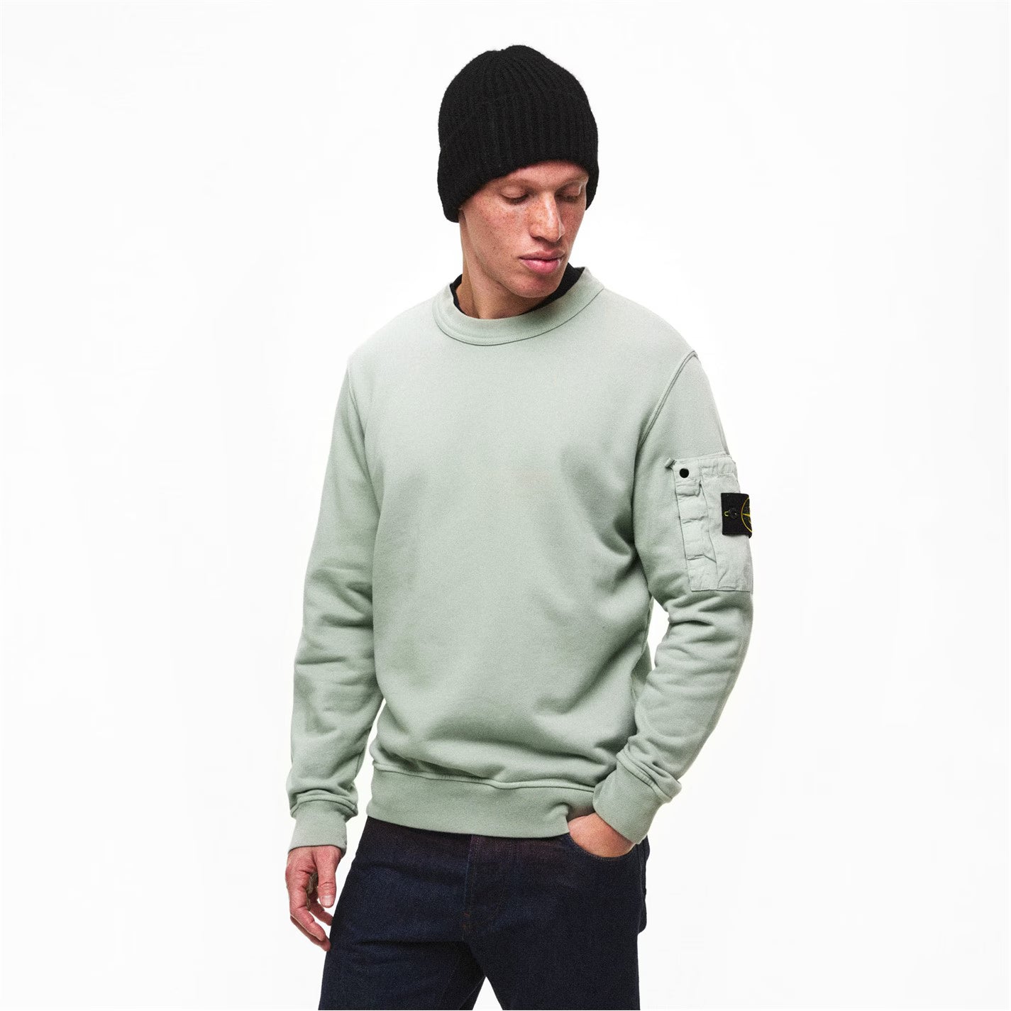 Stone Zip Pkt Crew Sn62