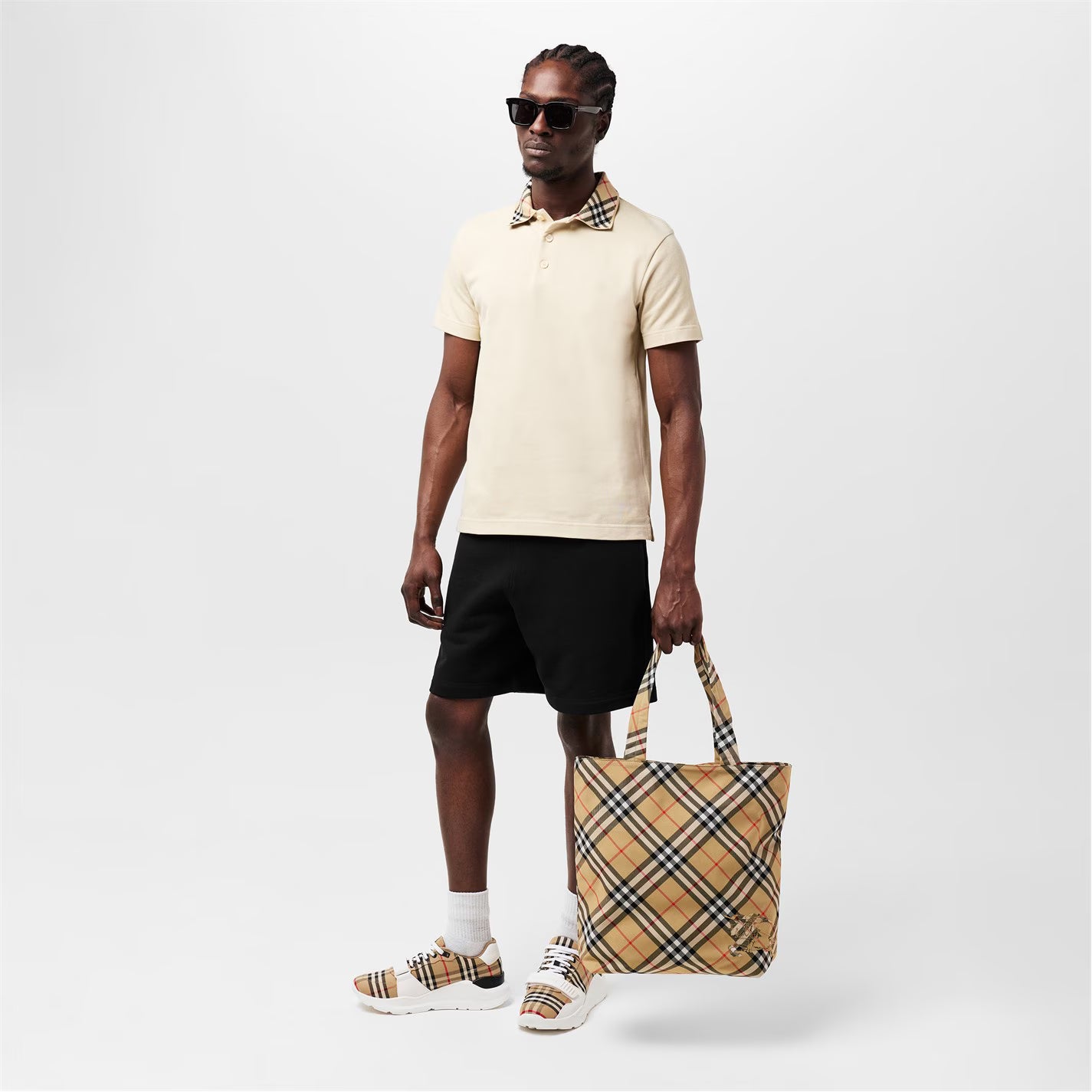 BURBERRY Check Collar Polo Shirt