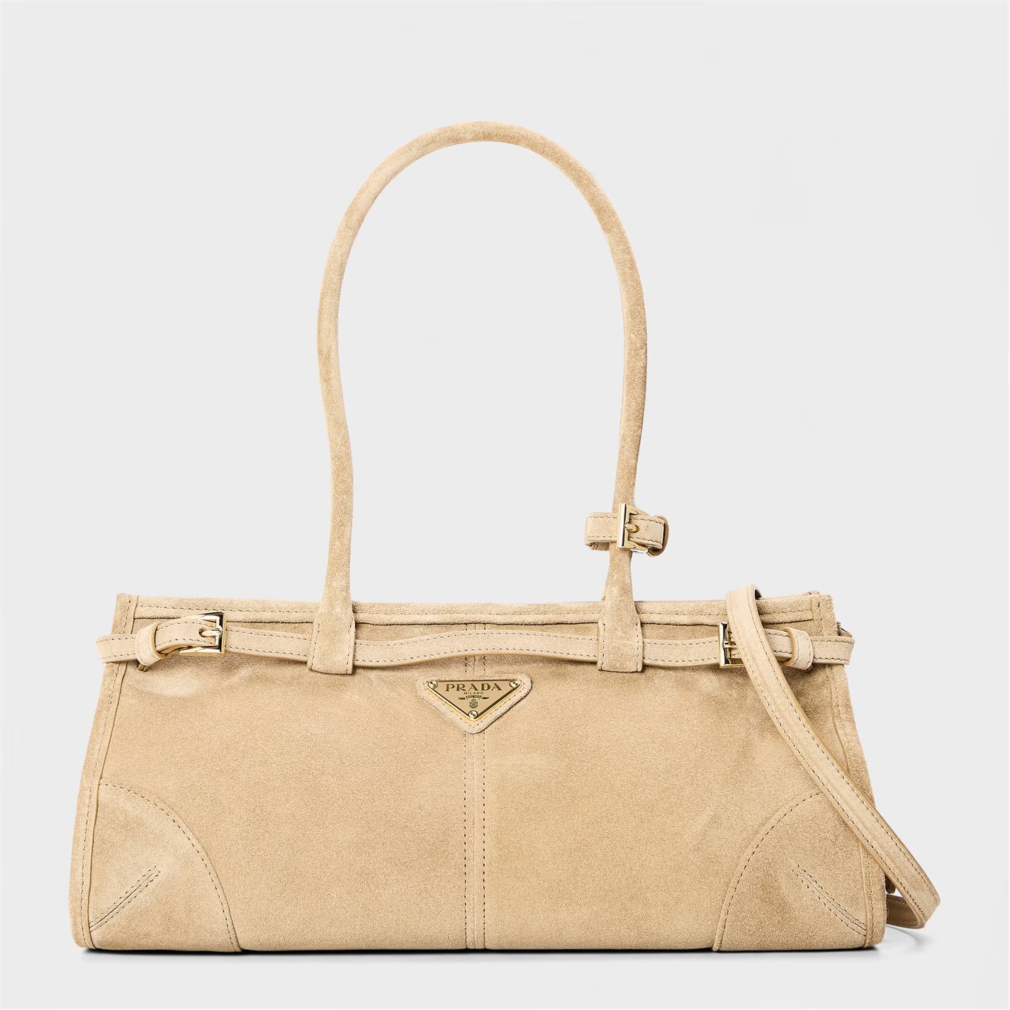 PRADA Bonnie Medium Suede Handbag
