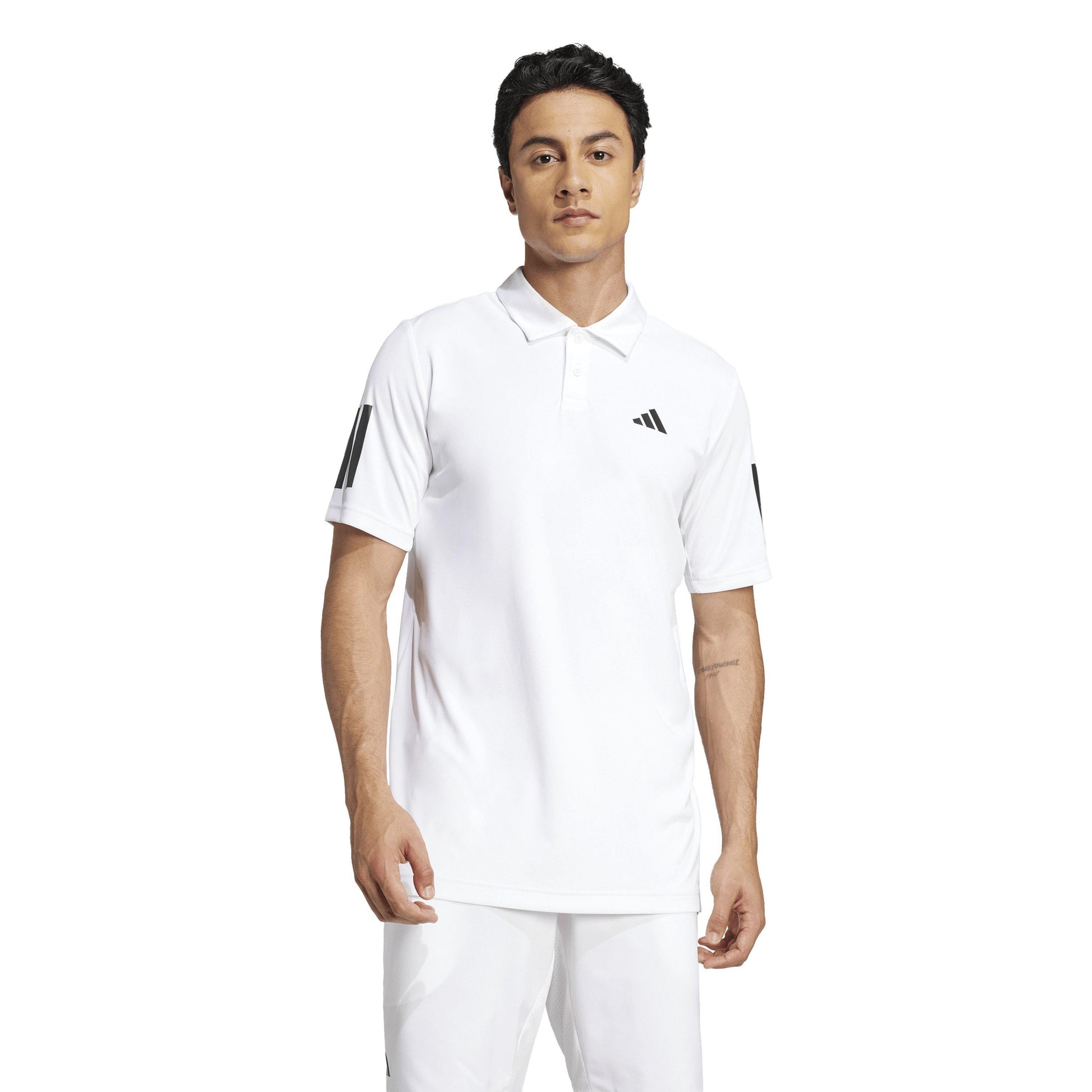 adidas Club 3 Stripe Polo Shirt Mens