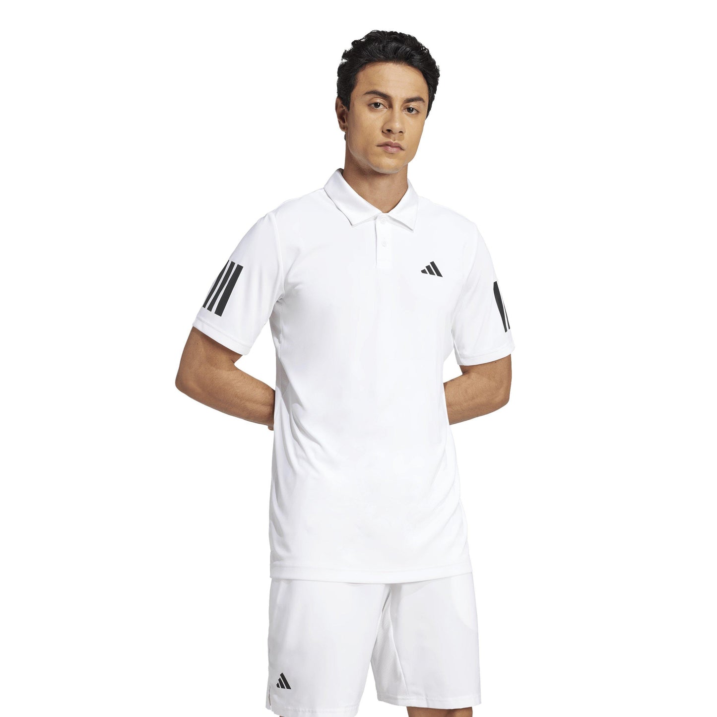 adidas Club 3 Stripe Polo Shirt Mens
