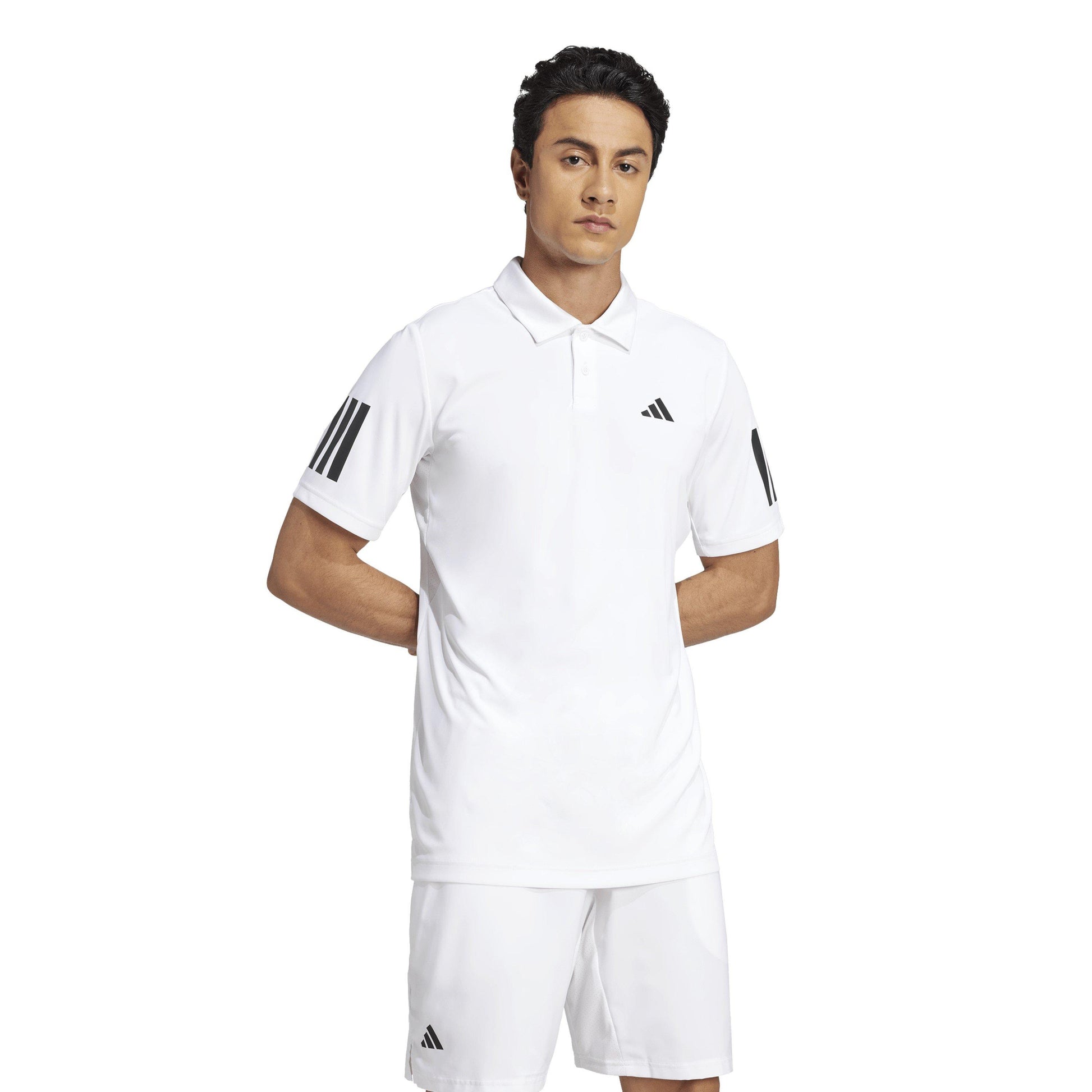 adidas Club 3 Stripe Polo Shirt Mens