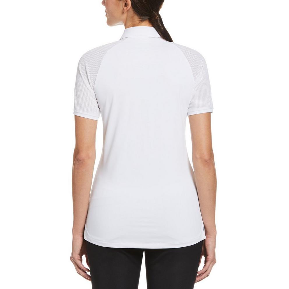 Original Penguin Women's Zipped Asymmetrical Short Sleeve Performance T-Shirt